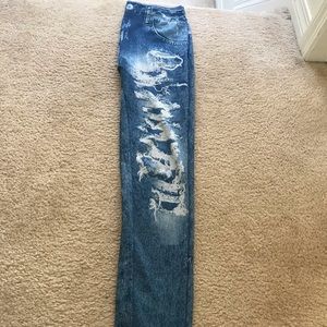 Fake ripped leggings